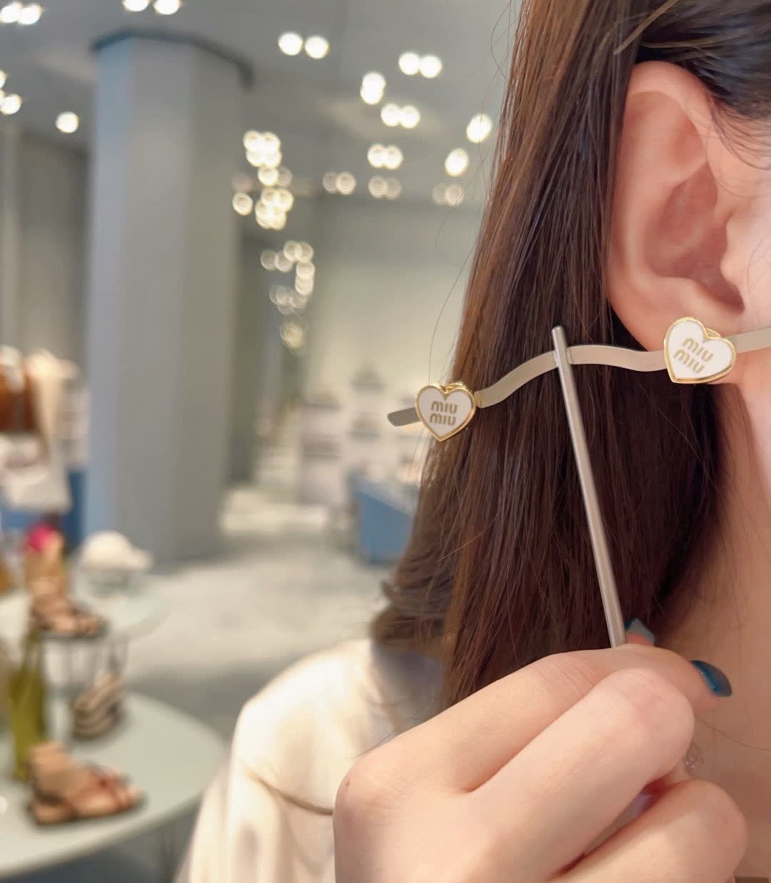 Miu Miu Heart Stud Earrings